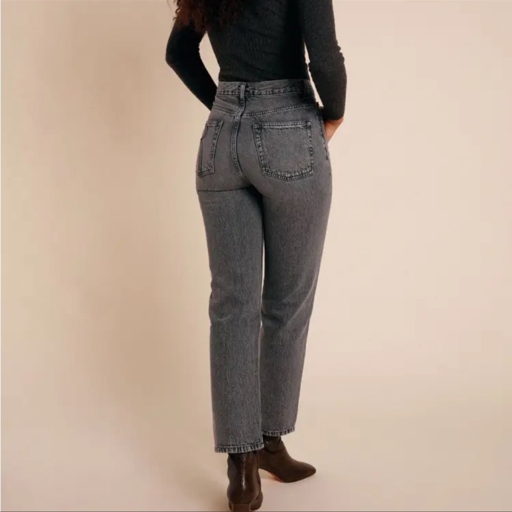 Rouje Marais Straight Leg Jeans Light Grey Wash Size 24 - Picture 2 of 12